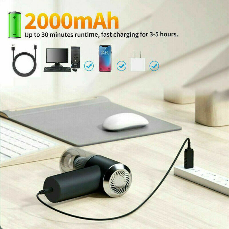 Eloxee 3IN1 Portable Car Vacuum Cleaner with Blower | USB Rechargeable Wireless Handheld Car Vacuum Cleaner Traveling, Camping Reusable,Portable,Rechargeable (3 in 1 CAR Vacuum)