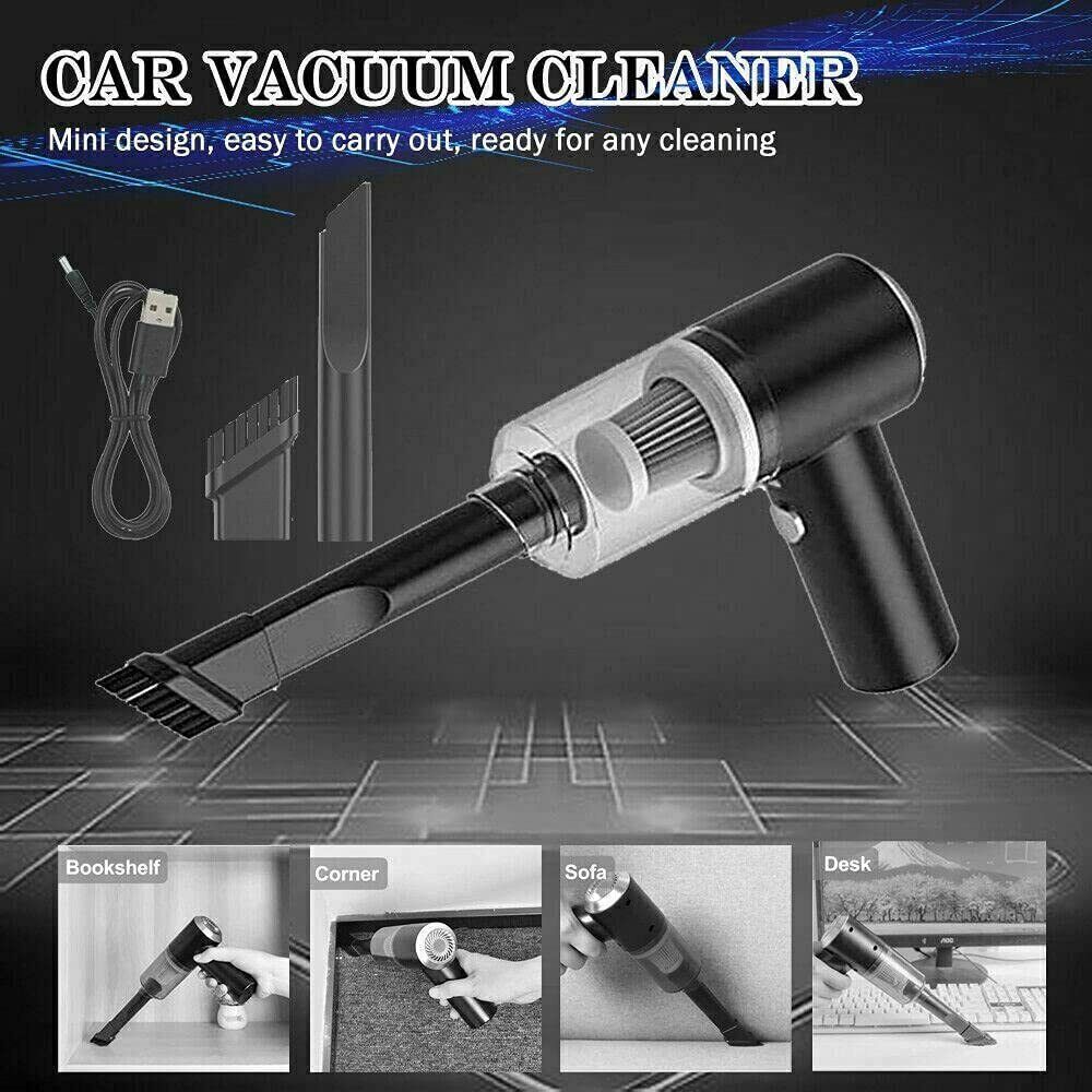 Eloxee 3IN1 Portable Car Vacuum Cleaner with Blower | USB Rechargeable Wireless Handheld Car Vacuum Cleaner Traveling, Camping Reusable,Portable,Rechargeable (3 in 1 CAR Vacuum)