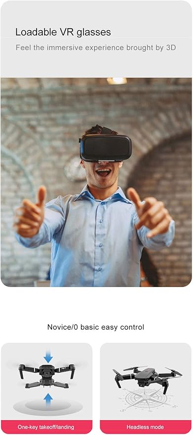 طائرة بدون طيار E88 Pro مزودة بكاميرا مزدوجة عالية الدقة 4K/واي فاي FPV