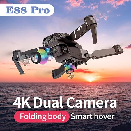 طائرة بدون طيار E88 Pro مزودة بكاميرا مزدوجة عالية الدقة 4K/واي فاي FPV