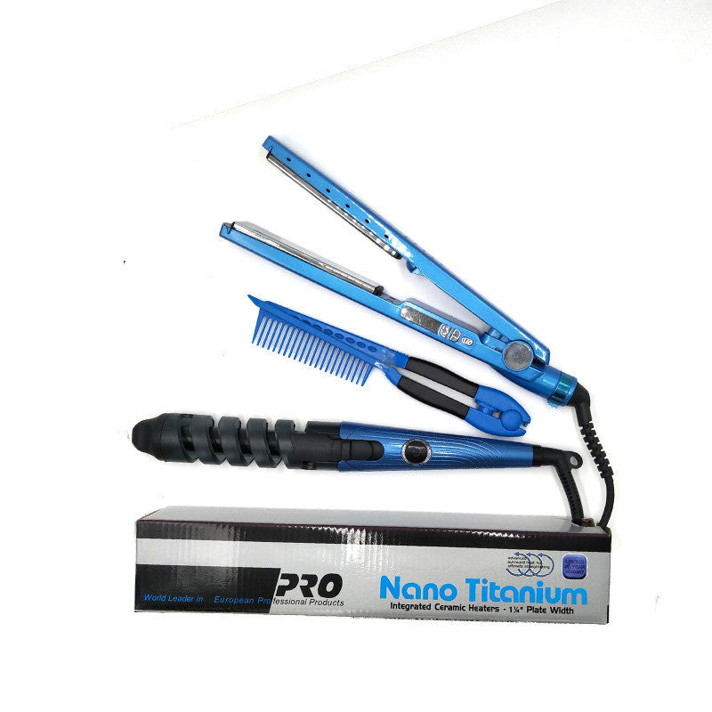 Titanium Alloy 3-in-1 Splint Hair Straightener,Curler