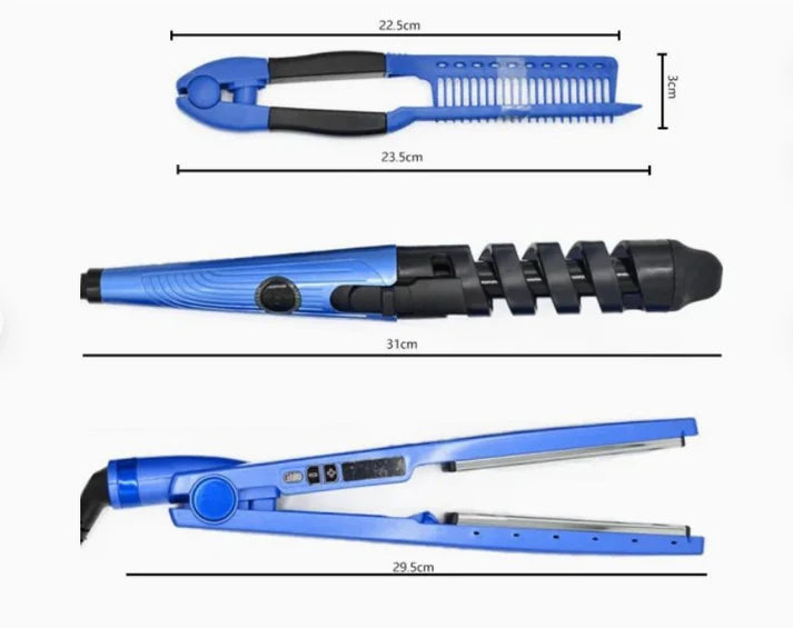 Titanium Alloy 3-in-1 Splint Hair Straightener,Curler